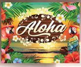 Ścianka do Zdjęć ALOHA Tło Hawajskie 220x150cm