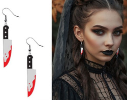 KOLCZYKI Krwawe Zakrwawione NOŻE Halloween 2szt.