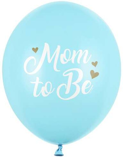 Balony Mom to Be, Pastelowy Niebieski, 30cm, 5szt.