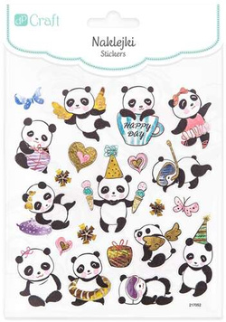Naklejki Ozdobne Miś Panda PANDY Urodziny 21szt.