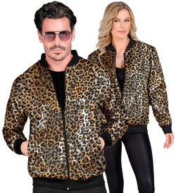 Kurtka Bluza Bomberka Cekinowa Unisex Panterka S/M