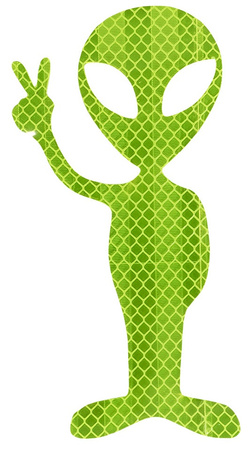 Naklejka Odblaskowa UFOludek Kosmita Obcy 15cm