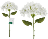 Sztuczny Kwiat - Biała Hortensja, 35 cm
