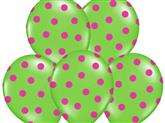 Balony z nadrukiem Apple Green "Kropki róż",5 szt.