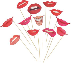 Całuśne akcesoria do zdjęć USTA Fotobudka 12 szt.