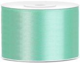Tasiemka satynowa, zielona mięta, 50mm/25m