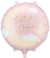 Balon Foliowy WITAJ W DOMU Baby Shower Dziewczynka