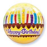 Balon foliowy 22" QL Bubble "Tort i świeczki" 1szt