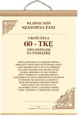 Dyplom, 60 urodziny dla kobiety, 1 szt.