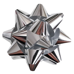 Rozety przyklejane 11 cm, srebrne 12 szt. 1 op.