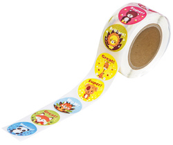 Naklejki Motywacyjne na Rolce Zwierzęta 500szt.