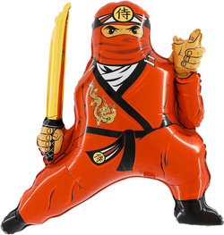 Balon Foliowy NINJA Czerwony Samuraj 70x80cm
