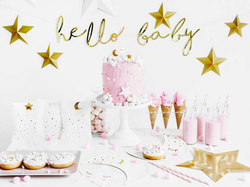 Baner Little Star - Hello Baby, złoty, 18x70cm