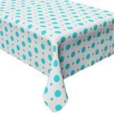 Obrus foliowy w grochy turkusowy, 100x130cm