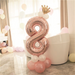 Zestaw balonów różowe złoto cyfra 8, 1 kpl
