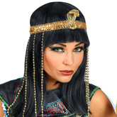 PERUKA Kleopatry Egipcjanki z OPASKĄ WĘŻA Kobra