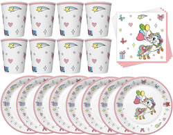 Zestaw Talerzyki Kubeczki Serwetki UNICORN