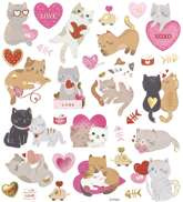 Naklejki Ozdobne Złoceniem Urocze KOTY Kotki 31szt