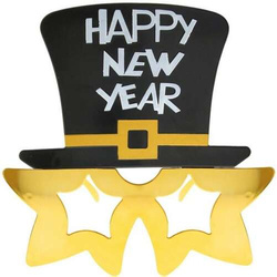 Okulary Złote HAPPY NEW YEAR Sylwester Nowy Rok