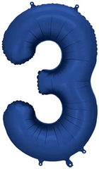 Balon foliowy Cyfra "3" Satyna GRANAT, 86cm, 1szt