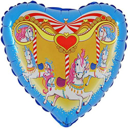 Balon Foliowy Serce Koń Konik Karuzela Party 45cm