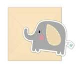Zaproszenia z kopertami Elephant Baby, 6 szt.