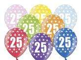 Balony z nadrukiem 25 urodziny, 5 szt. 1 op.