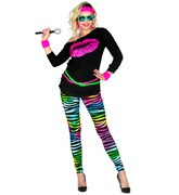Spodnie LEGGINSY Kolorowe Zebra Disco Lata 90 S/M