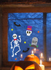 Naklejki Żelowe Okno KOŚCIOTRUP Cmentarz Halloween