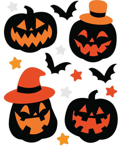 Dekoracje Naklejki Żelowe DYNIE Halloween 20x25cm
