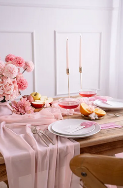 Bieżnik szyfonowy, jasny różowy, 0,48x5 m