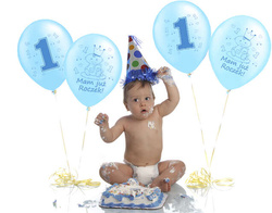 Balony z nadrukiem na urodziny 1 chłopczyk 5 szt.