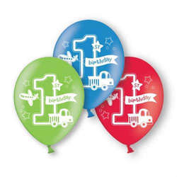 Balony „1st Birthday” 28 cm, 6 szt.