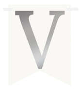 Flagietka, Litera V, Srebrna, 1 szt.