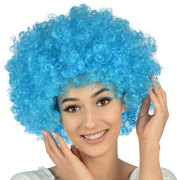 Peruka NIEBIESKIE AFRO Kręcone Loczki Loki DISCO
