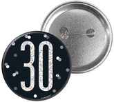 Przypinka Broszka Metalowa 30 Urodziny Czarna