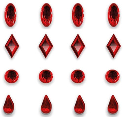 Naklejki Biżuteria CZERWONE Udawane Kolczyki