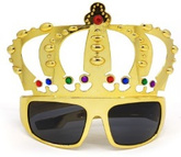 Okulary Imprezowe Złota KORONA Król Bal
