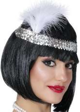 Opaska z Cekinami Charlestone Lata 20 Srebrna