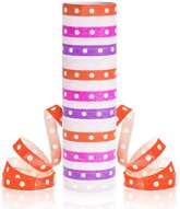 Serpentyna Groszki i paski różowo-czerwone, 1kpl