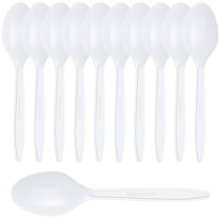 Łyżki wielokrotnego użytku LUX białe 100szt.