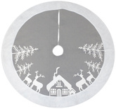 Dywanik Mata pod Choinkę na Prezenty Srebrna 90cm