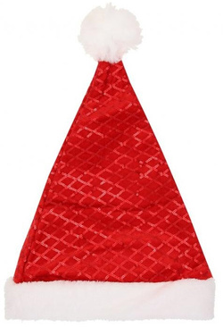 Czapka Świętego MIKOŁAJA Czerwone Cekininy 30x42cm