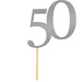 Topper na Tort LICZBA 50 Urodziny SREBRNY