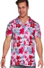 Koszula Hawjska w Kwiaty i Flamingi, rozm. L