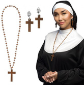 Zestaw Zakonnica NASZYJNIK i KOLCZYKI Krzyże
