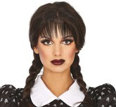 Peruka Wednesday Czarne Włosy Warkoczyki Uczennica