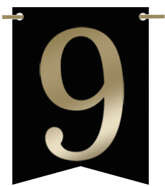 Flagietka, Cyfra 9, Czarna, 1 szt.