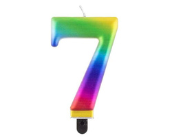 Świeczka cyferka 7, Galaxy, 8,0 cm, 1 szt.