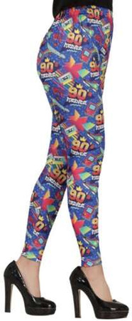 Spodnie LEGGINSY Kolorowe Disco LATA 90, M